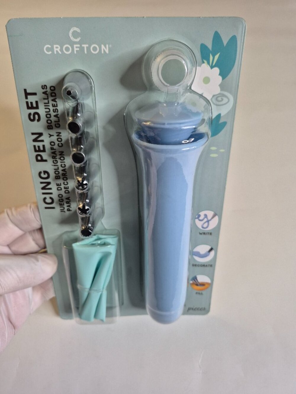 Crofton Silicone Icing Pen Set 8 Pieces Bakeware NEW